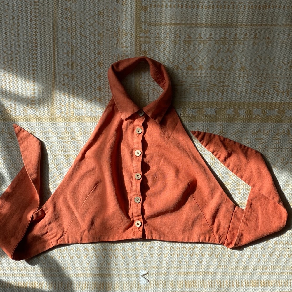 Open Back Button Down Halter